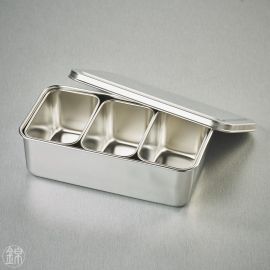3 Mini rectangular seasoning vat with lid and container