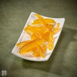 Candied yuzu orangettes in sirup